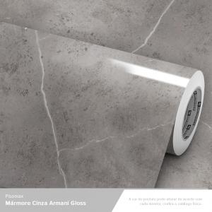 PISOMAX PEDRAS MÁRMORE CINZA ARMANI GLOSS PVC 1,22X25MM MARROM  GLOSS 
